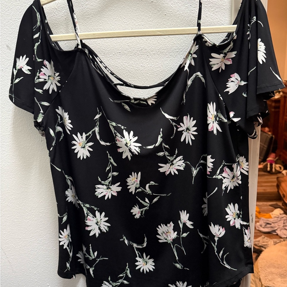 Floral Black Women's Top